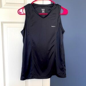 Reebok Workout Tank Top Black V-neck Size Small